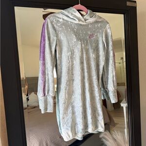 Nike Metallic Silver and Lavender Hoodie Dress